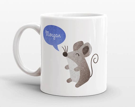Custom Name Coffee Mug Mouse Gift Idea for Women Men Her Him Mom Dad Adult Kid Animal Lover Best Friend Birthday Teacher Gift Personalized