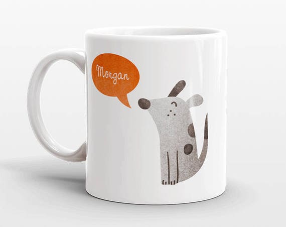 Custom Name Coffee Mug Dog Gift Idea for Women Men Her Him Mom Dad Adult Kid Animal Dog Lover Best Friend Birthday Teacher Gift Personalized