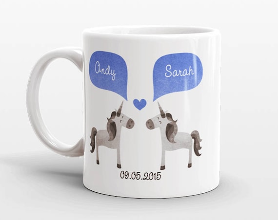 UNICORN Couple Mug Personalized Wedding Gift for Couple Engagement Gift Ideas Anniversary Gift for Her Him Women Men Wife Husband Coffee Mug