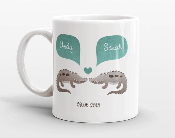 CROCODILE Couple Mug Personalized Wedding Gift for Couple Engagement Gift Anniversary Gift Men Women Husband Him Her Alligator Coffee Mug