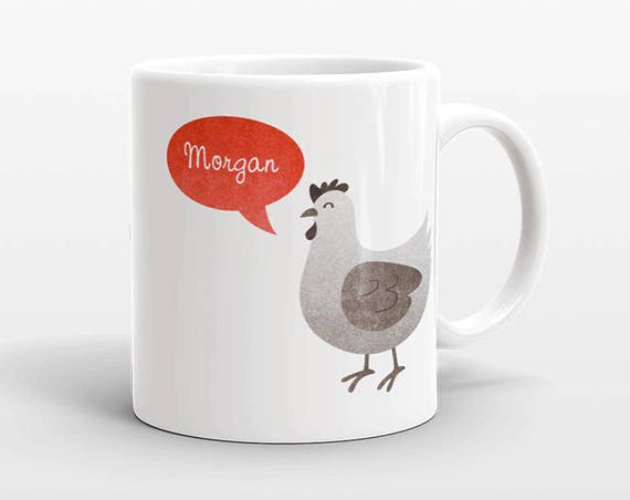 Custom Name Coffee Mug Chicken Gift Idea for Women Men Her Him Mom Dad Adult Kid Chicken Lover Best Friend Birthday Teacher Personalized