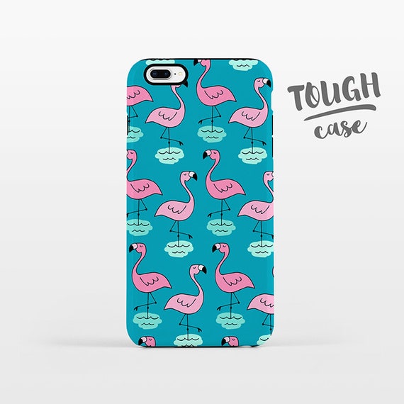 Pink Flamingo iPhone Case iPhone 8 Plus Case iPhone X Case iPhone 7 Case iPhone 8 Case iPhone 6 Plus Case 6s SE 5s 5c 5 Teal Fun Phone Case