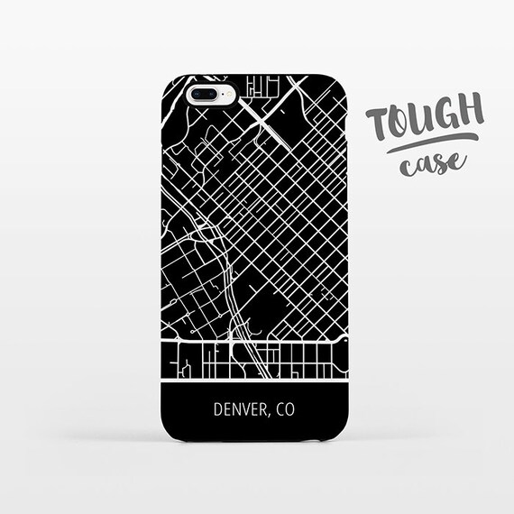Denver City CO Colorado Map iPhone Case iPhone X iPhone 8 Plus iPhone 7 Plus iPhone 6 Plus iPhone 6s Plus iPhone SE 5 5s 5c 4 4s TOUGH