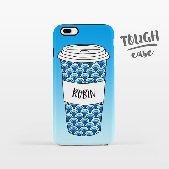 Waves Mug Coffee iPhone Case NAME Custom Phone Case Personalized iPhone X Case iPhone 8 Case iPhone 7 Plus Case iPhone 6s Plus iPhone 5 SE