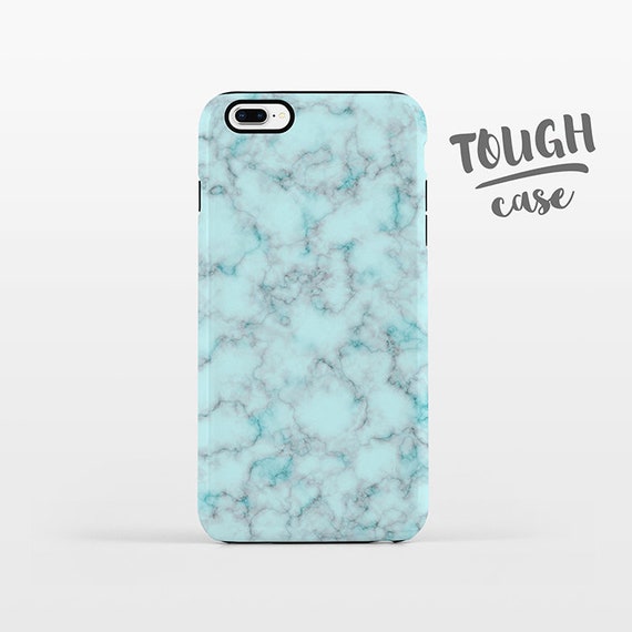 Marble Phone Case iPhone X Case iPhone 8 Plus Case iPhone 7 Plus Case iPhone 6 Case iPhone 6S Case SE 5s 5c 5 4 Aqua Blue iPhone Case TOUGH