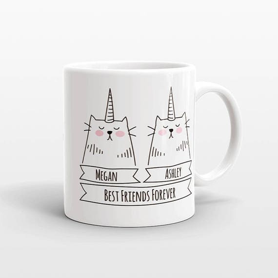 Personalized Gift for Best Friend Gift Idea Coffee Mug Gift for Best Friend Birthday Gift Unicorn Cat Best Friend Mug Unique Friendship Gift