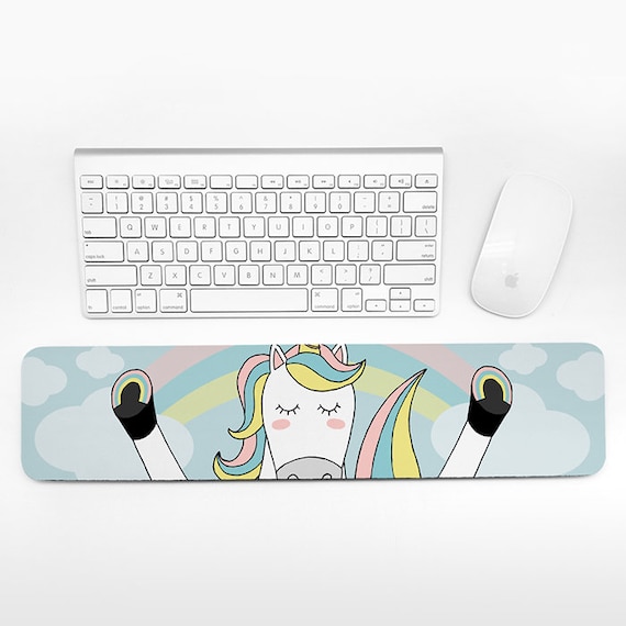 Unicorn Keyboard Wrist Rest Rainbow Wrist Pad Fun Funny Cute Unicorn Gift for Women Desk Accessories Pastel Cubicle Decor Office Supplies