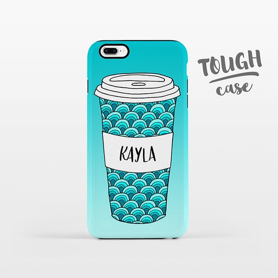Waves Cup Coffee Phone Case NAME Personalized iPhone Case Custom iPhone X Case iPhone 8 Case iPhone 7 Plus Case iPhone 6 Plus iPhone SE 6s