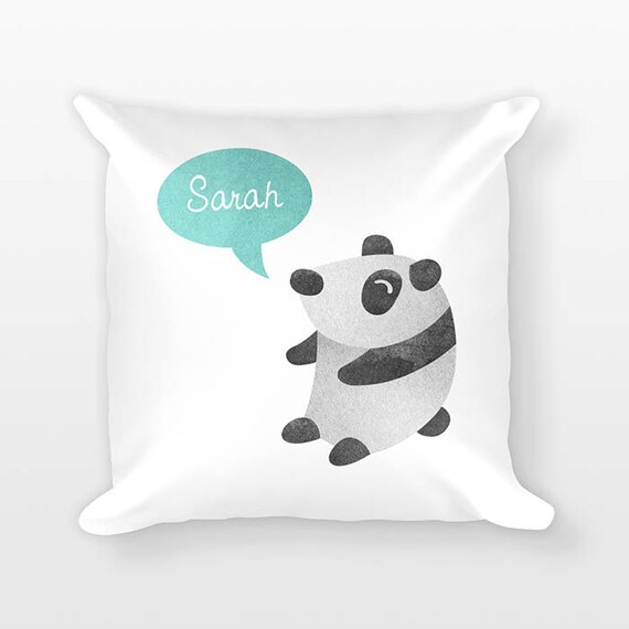 Personalized Pillow, Panda Pillow, Custom Name Pillow, Birthday Gift for Friend, Kids Room Decor, Animal Pillow, Decorative Throw Pillow