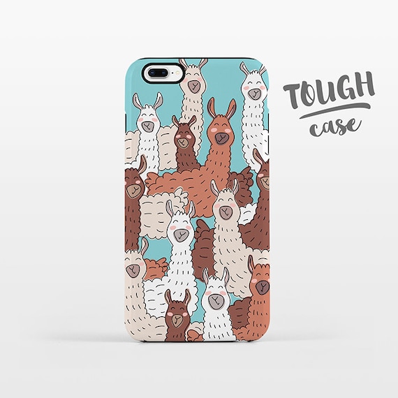 Llama iPhone Case iPhone X Case iPhone 8 Plus Case iPhone 7 Plus Case iPhone 6 Case iPhone 6S Case SE 5s 5c 5 4 Alpaca Blue Phone Case TOUGH