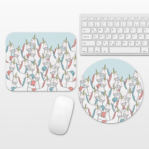 Unicorn Mousepad Unicorn Mouse Pad Fun Mouse Pad, Cute Unique Mouse Mat, Unicorns Desk Accessories Blue Desk Decor Office School Supplies