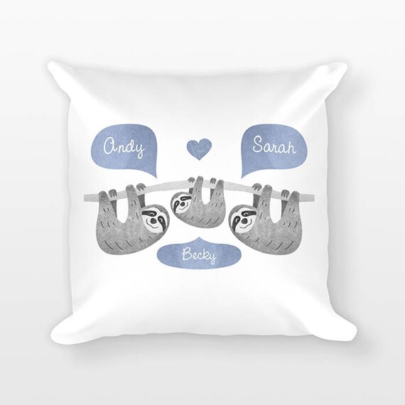 Sloth Nursery Pillow Nursery Decor, Unique Personalized Baby Gift, Baby Shower Gift, Pillow for Kids Room Decor, Animal Nursery Throw Pillow