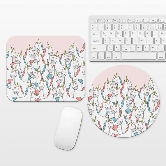 Unicorn Mouse Pad Unicorn Mousepad Cute Mouse Pad, Unique Fun Mouse Mat, Unicorns Desk Decor Pink Desk Accessories School Office Supplies