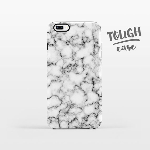 Marble iPhone Case iPhone X Case iPhone 8 Plus Case iPhone 7 Plus Case iPhone 6 Case iPhone 6S Case SE 5s 5c 5 Black White Phone Case TOUGH