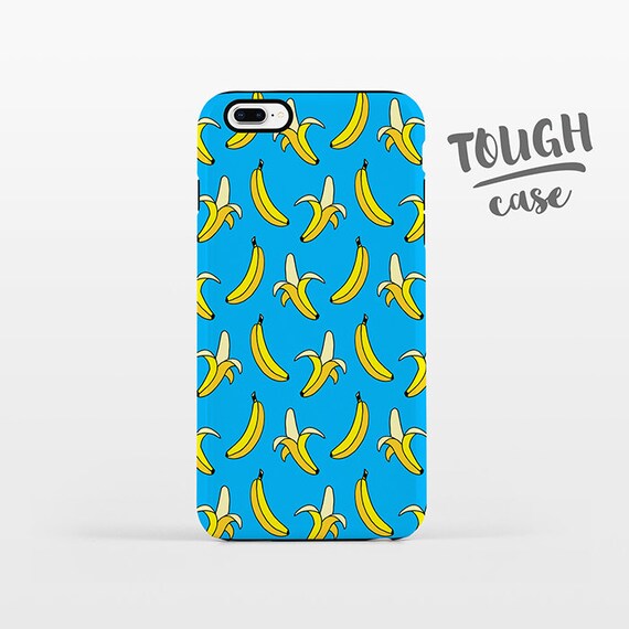 Banana iPhone Case iPhone 8 Plus Case iPhone X Case iPhone 7 Case iPhone 8 Case iPhone 6 Plus Case 6s 5s 5c 5 4 Blue Fruits Phone Case TOUGH