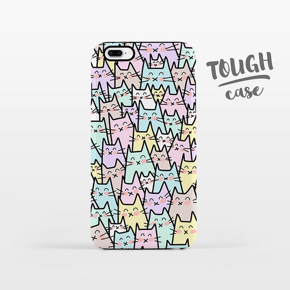 Cat iPhone Case Cat iPhone X Case iPhone 8 Plus Case iPhone 7 Plus Case iPhone 6 Case iPhone 6S Case SE 5s 5c 5 4 Pastel Phone Case TOUGH