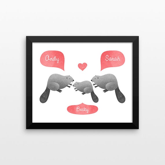 BEAVER Nursery Wall Art, Animal Nursery Art, Kids Room Decor, New Baby Gift, Personalized Nursery Decor, Nursery Print, Baby Room Decor