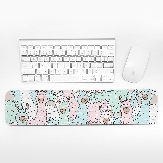 Llama Keyboard Wrist Pad Rest Animal Pastel Beige Wrist Keyboard Rest Alpaca Wrist Rest for Keyboard Pad Women Gift Cute Desk Office Decor