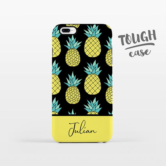 Pineapple NAME Personalized iPhone Case Custom iPhone X Case iPhone 8 Case iPhone 7 Plus Case iPhone 6 Plus iPhone SE Tropical Phone Case
