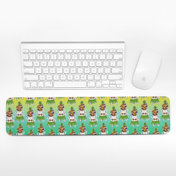 Tropical Fruits Keyboard Wrist Pad Rest Colorful Wrist Keyboard Rest Hawaiian Dancer Cat Wrist Rest for Keyboard Pad Cute Desk Office Decor