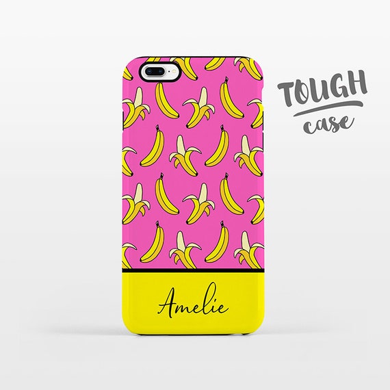 Banana NAME Personalized iPhone Case Custom iPhone X Case iPhone 8 Case iPhone 7 Plus Case iPhone 6 Plus iPhone 6S Bananas Phone Case TOUGH
