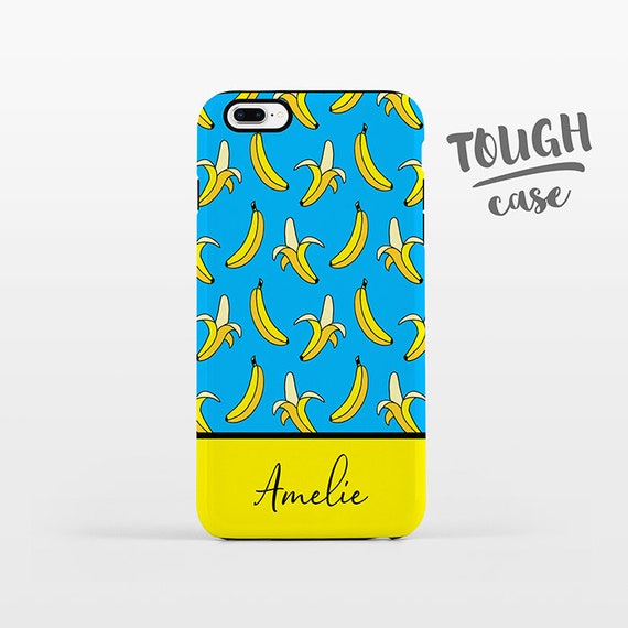 Banana NAME Custom Phone Case Personalized iPhone X Case iPhone 8 Case iPhone 7 Plus Case iPhone 6 Plus iPhone 6S Bananas iPhone Case TOUGH