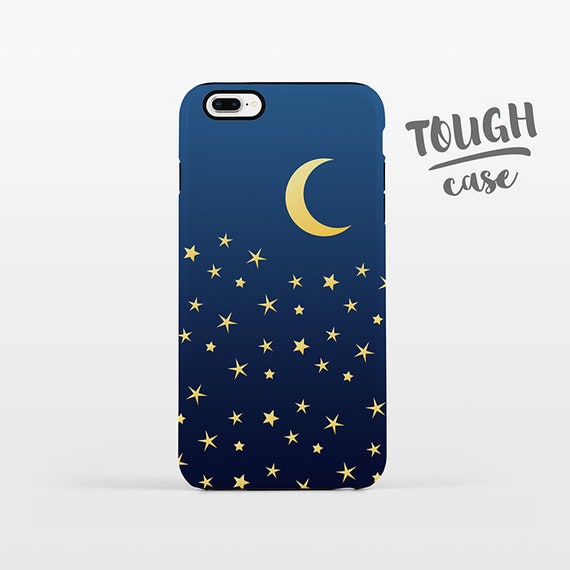 Moon and Stars Phone Case iPhone 8 Plus Case iPhone X Case iPhone 7 Case iPhone 8 Case iPhone SE Case 6 6s 5s 5c 5 4 Space Sky iPhone Case