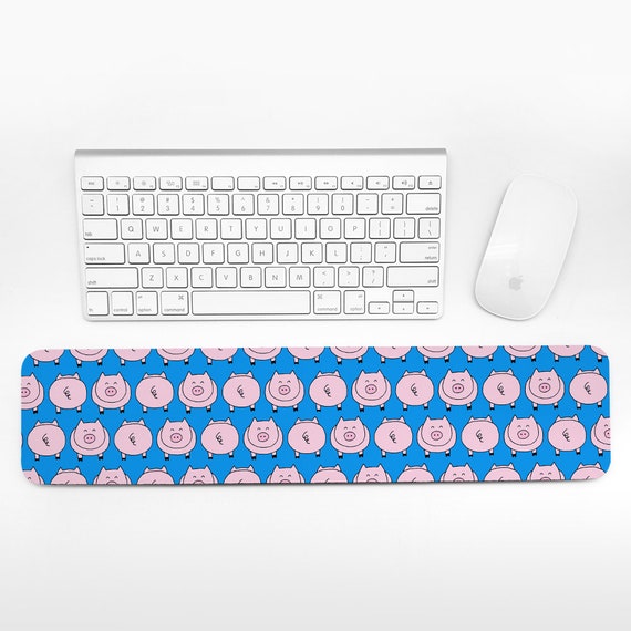 Pig Keyboard Wrist Rest Pad Pink Cute Wrist Keyboard Rest Funny Wrist Pad for Keyboard Pad Blue Desk Decor Fun Cubicle Decor for Women Men