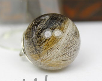Perle mit Haaren von Mensch oder Tier Kappe 925 Silber