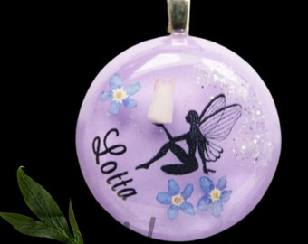 Erinnerungsschmuck mit Milchzahn/ personalisiert mit Namen/Andenken/Milchzahn Schmuck/ Zahnfee