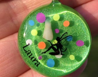 Puntos de colores / personalizado con nombre / recuerdo / joyería para dientes de leche / hada de los dientes