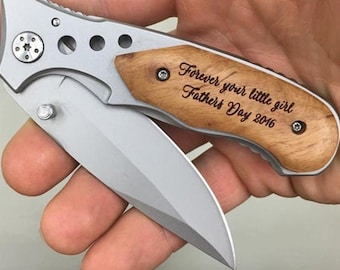 Fathers Day Gift For Dad, First Father's Day Gift, Engraved Pocket Knife with Birthdays of Children, Gift from Wife, Daughter, Son