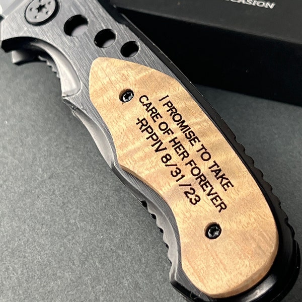 Father of the Bride Gift From Groom on Wedding Day Custom Engraved Pocket Knife for Father in Law, Personalized Engraved Knife For Dad