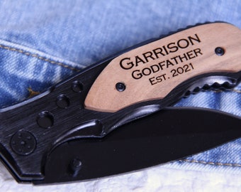 GODFATHER GIFT Godfather Proposal Baptism Gift Confirmation Sponsor Gift Confirmation Gifts Personalized Engraved Godfather Knife