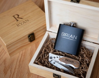 Groomsmen Gift Box Set Custom Groomsmen Gift Boxes Personalized with Name, Title, and Date, Groomsman Gift Idea Father of the Bride