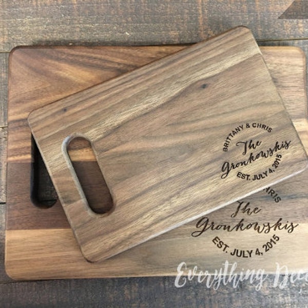 Housewarming Gift, Personalized Cutting Board, New Home House Gifts, Our First Home Couple Cutting Board, Wood Cutting Board Custom Engraved