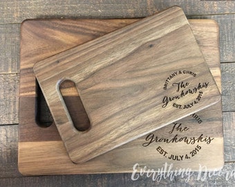 Housewarming Gift, Personalized Cutting Board, New Home House Gifts, Our First Home Couple Cutting Board, Wood Cutting Board Custom Engraved