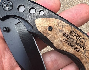 Best Man Gift, Custom Engraved Pocket Knife, Best Man Proposal Gift, Wingman Gift Ideas Wedding Day Gifts For Men