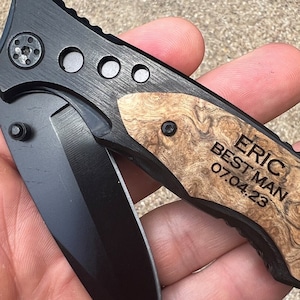Best Man Gift, Custom Engraved Pocket Knife, Best Man Proposal Gift, Wingman Gift Ideas Wedding Day Gifts For Men