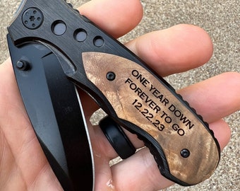 1st Anniversary Gifts for Him, First Anniversary Gift for Men, Personalized Knife,  Anniversary Gifts for Man, Engraved Knife, Husband Gift