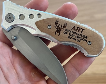 Grandfather of the Groom or Bride Gift Grandpa Gift from Grandson Personalized Pocket Knife Customized However you Want Gift for Grandpa