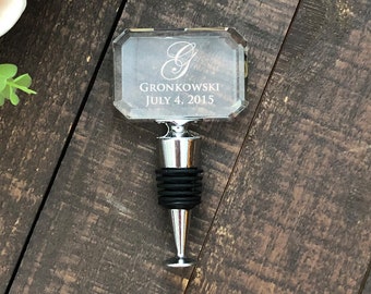 Personalized Wine Stopper, Custom Engraved Bottle Stopper, Wine Stopper Favors, Crystal Wine Stopper Wedding, Wine Corks Wine Bottle Stopper