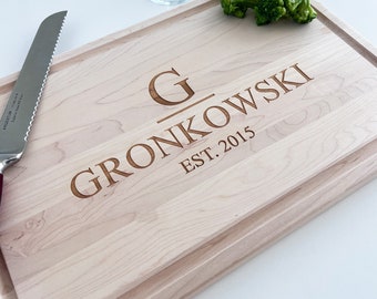 Personalized cutting board with name, Personalized cutting board for wedding, Wood personalized cutting board, Cutting board with handles