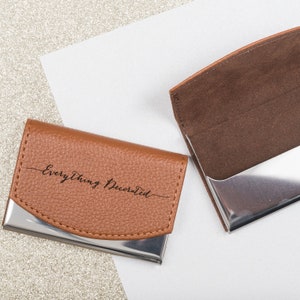 business card holder - card holder for men - leather business card holder - leather card wallet - personalized gift - gifts for him - gift