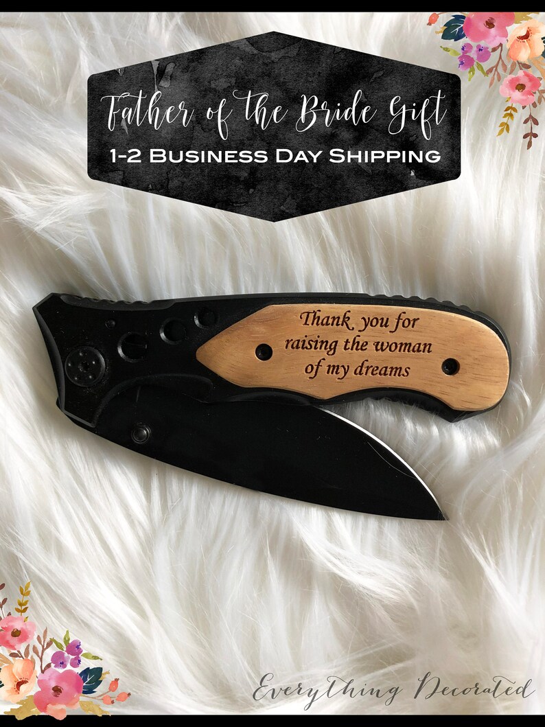 Father of the Groom Gift, Father Daughter Gift, Father in Law Gift, Father of the Groom, Personalized Engraved Knife, Father's Day Gift 