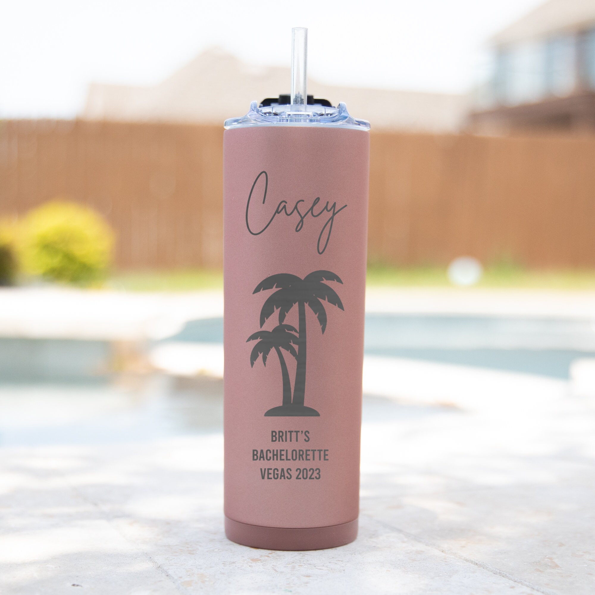 Personalized Skinny Clear Tumbler Cup With Straw Girls Trip, Vacation,  Bachelorette, Beach Trip, Hostess Gift, Teacher Gift 