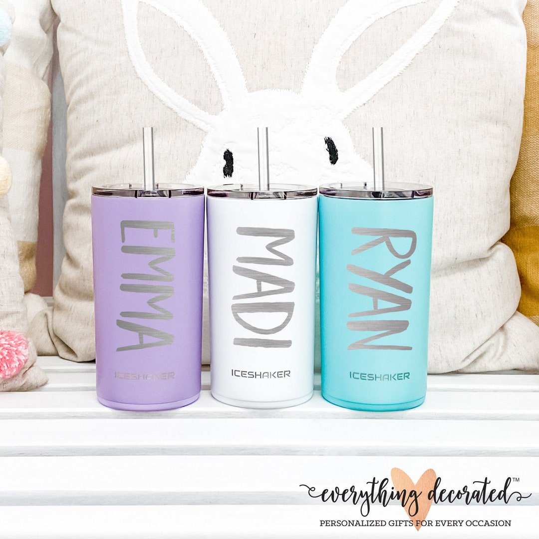 Personalized Kids Stainless Steel Water Bottle With Straw Custom ...