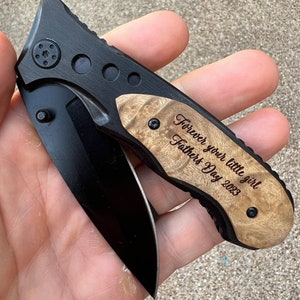 Fathers Day Gift From Son, Father's Day Gift For Dad, First Father's Day Gift, Engraved Pocket Knife, Gift from Wife, Daughter, Son image 1