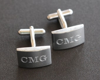 3 Pairs of Monogram Cufflinks, Personalized Cufflinks, Custom Engraved Wedding Cufflinks, Cuff Links Personalized, Groom Cufflinks