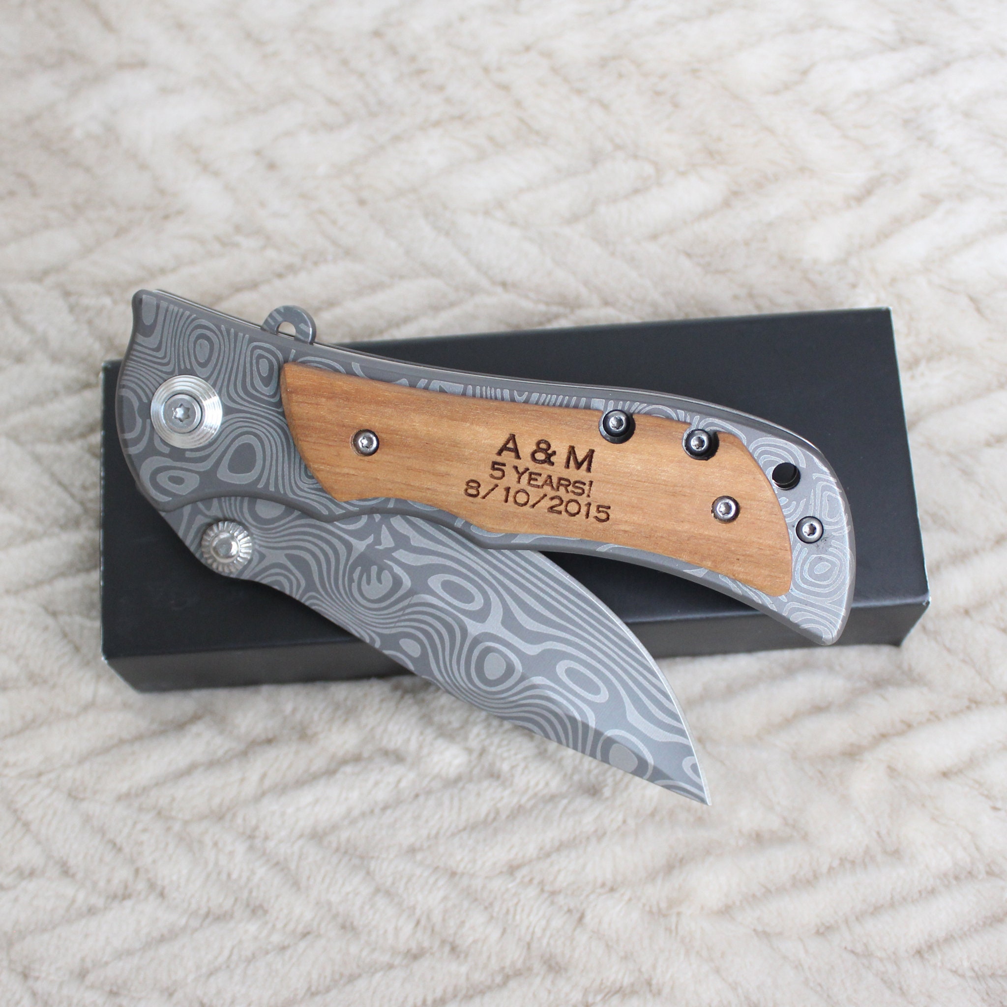 Custom Gift Personalized Knife Groomsman Color Grey or Brown   893A Best Man 